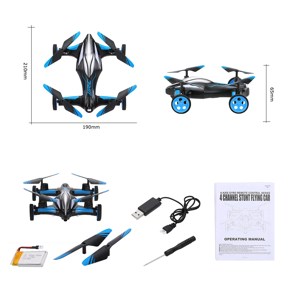 Original H23 2.4G 4CH 6-Axis Gyro Air-Ground Flying Car RC Drone RTF Quadcopter with 3D Flip One-key Return and Headless Mode