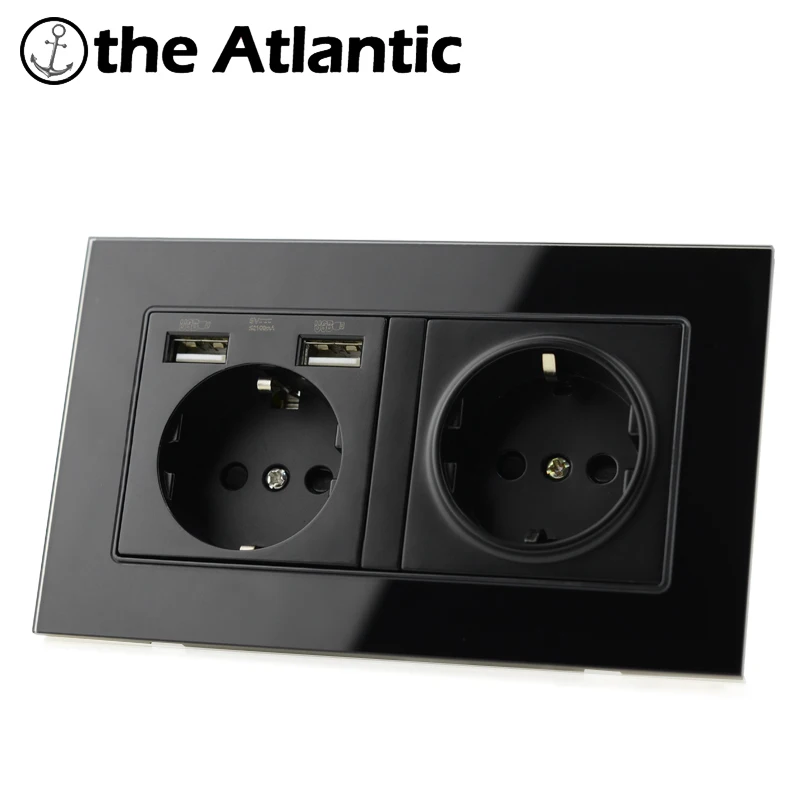 Atlectric Россия Испания EU DE Power настенная розетка с двойным usb-портом для зарядки