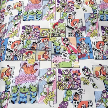

140cm Width Cartoon Toy's in Action Polyster Canvas Fabric for Boy Backpacks Cushion Cover Curtain Tablecloth DIY-BK884