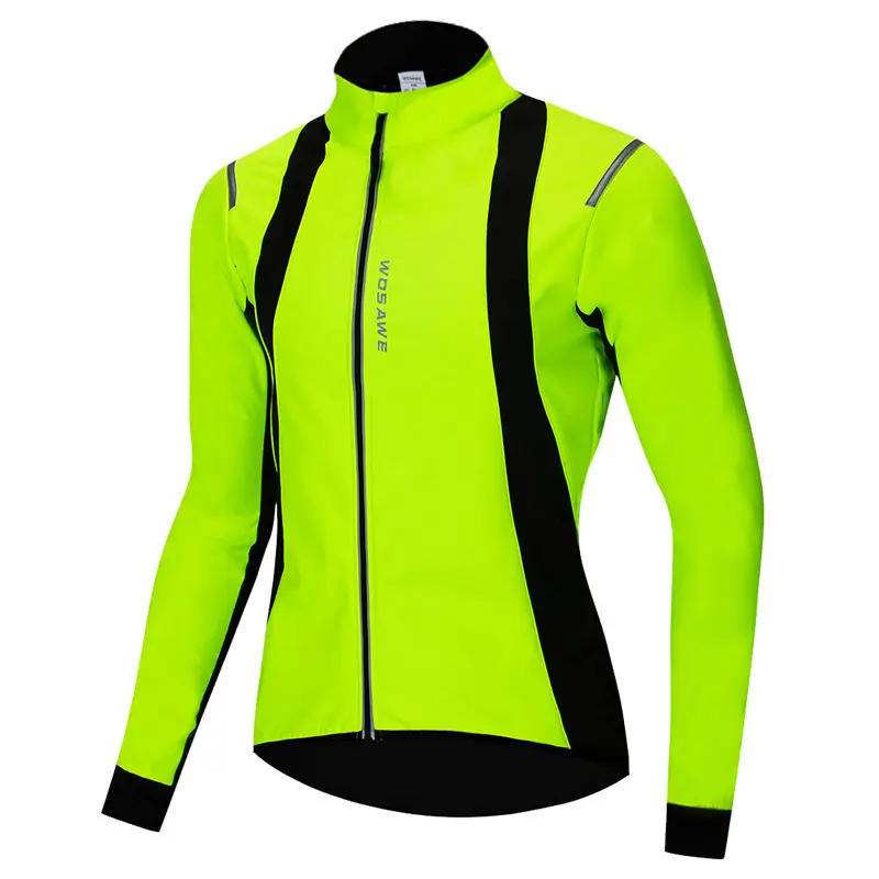 WOLFBIKE термальная флисовая велосипедная куртка теплая велосипедная одежда ветрозащитная водоотталкивающая высокая видимость зимнее MTB Велосипедное пальто - Цвет: BC232G
