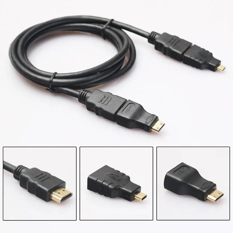 ALLOYSEED HDMI в мини/микро HDMI кабель 1,5 м Папа-папа Высокоскоростной HDMI кабель адаптер для ПК ТВ PS4 телефон планшет ноутбук камера