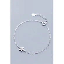 La MaxZa 925 стерлингового серебра установка розовый цветок браслеты для женщин Мода дамы стерлингового серебра ювелирные изделия женщин браслет a