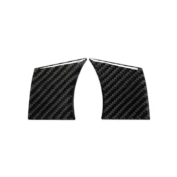 

2Pcs Button Cover Carbon Fiber Car Steering Wheel Decor Sticker Black Perfect