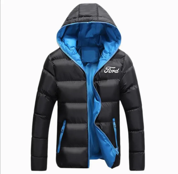 Men Printed Down Jacket Warm Ford jacket jacket male thickening coat plus velvet jacket