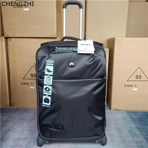 CHENGZHI 2" 24" 29 дюймов ультра-светильник чемодан на колесиках водонепроницаемый багаж на колесиках коробка для посадки Модный Дорожный чемодан на колесиках - Цвет: black