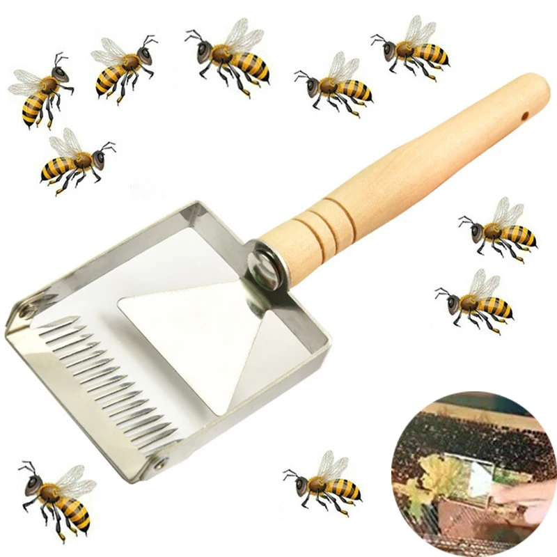 Stainless Steel Honey Scraper Wooden Handle Scraping Cutter Bee Hive Uncapping Shovel Beekeeping Tool | Инструменты