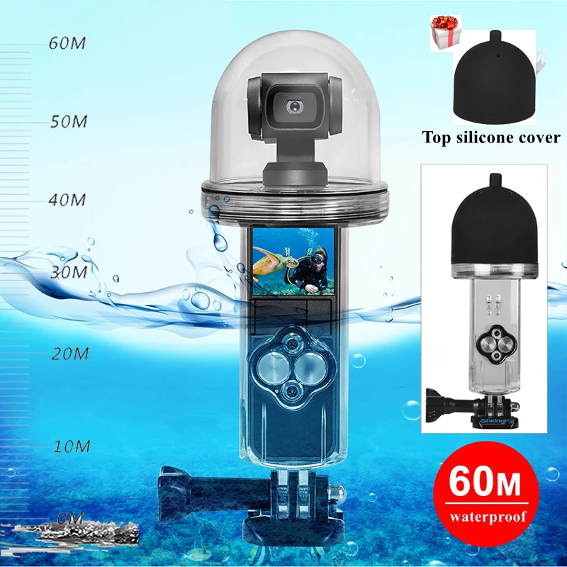60m Diving Waterproof Case Protective Housing Shell for DJI Pocket 2 Camera 