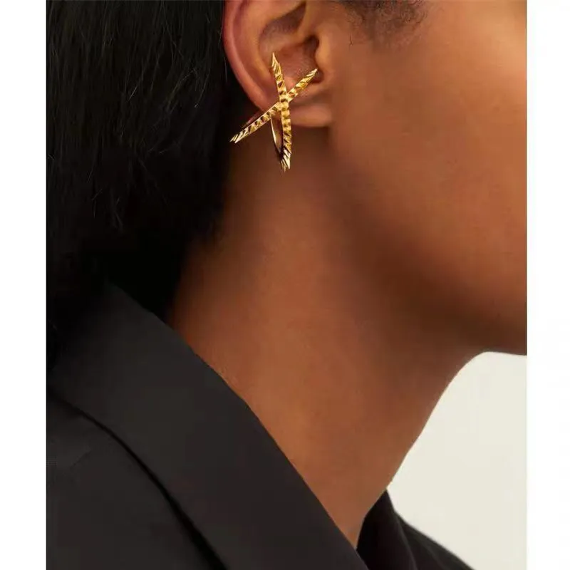 

Bebeoso Punk Rock No Pierced Ear Clip Cross C Shape Clip On Earrings For Women Girls Fashion Jewelry