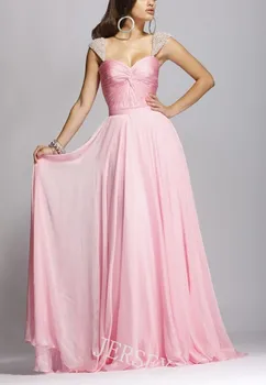 

free shipping 2018 vestidos formales beaded design long Pink chiffon bridal brides prom gown Graduation bridesmaid dresses