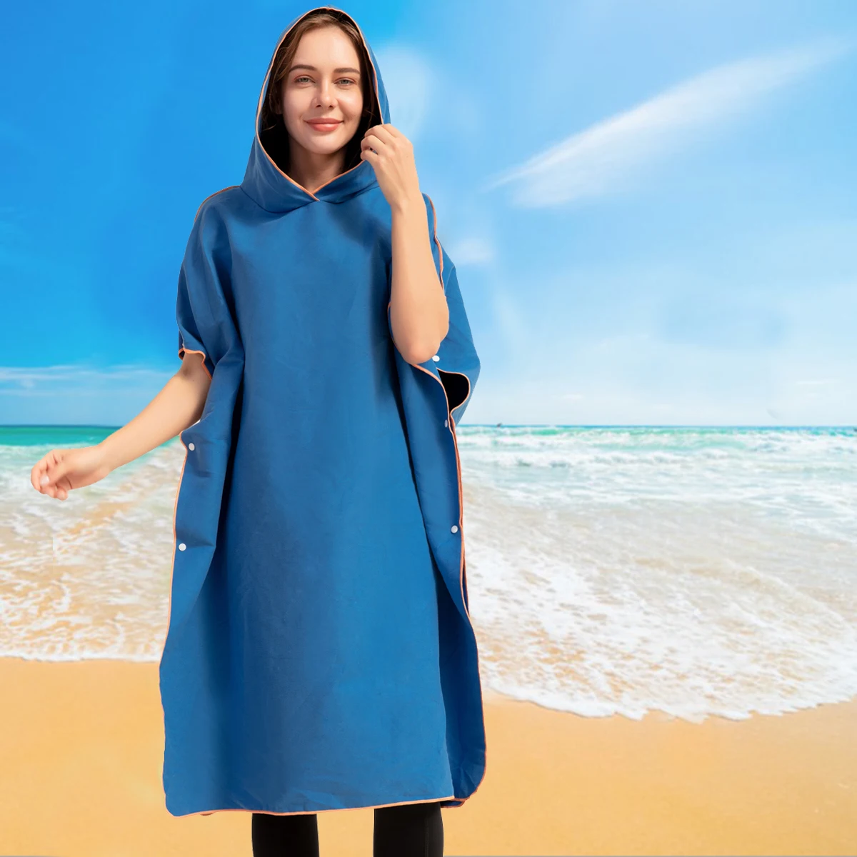 Poncho con estampado de verano para hombre y mujer, toalla de Surf, traje  de playa, manta de forro polar cambiante, bata de baño con capucha,  actividades acuáticas - AliExpress