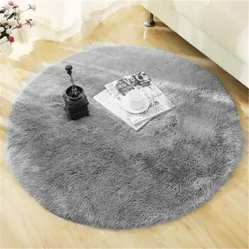 

Fluffy Round Rug Carpets for Living Room Decor Faux Fur Rugs Kids Room Long Plush Rugs for Bedroom Shaggy Area Rug Modern Mats