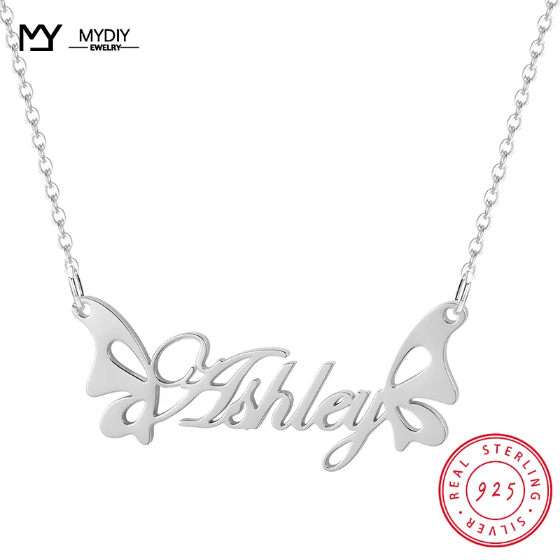 925 Sterling Silver Love Pendant  Letter Personalized Custom Letters Vintage New simple Minimalist Jewelry Women MYDIY 2021