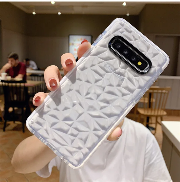 White Двухслойный противоударный силиконовый чехол для samsung Galaxy S7 Edge S8 S9 S10 Plus A10 A20 A70 Двойной Цветной 3D Алмазный Мягкий ТПУ чехол - Цвет: White