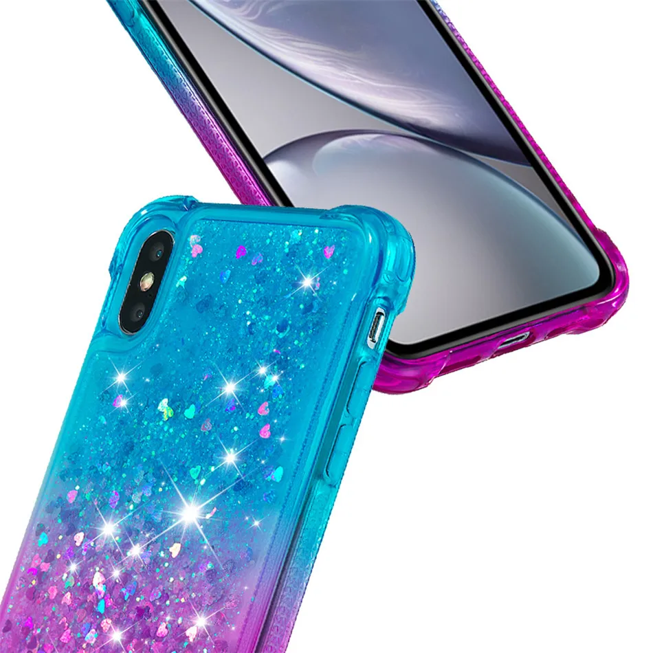 Блестящий чехол Love Heart для iphone X Xr Xs Max 11 Pro 2019 6S 6 7 8 Plus жидкий зыбучий песок телефона