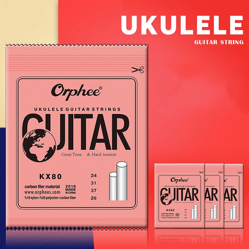 Professional Clear Nylon White Carbon Fiber Ukulele Strings Hawaii Guitar 4 For Soprano Concert Tenor | Спорт и развлечения