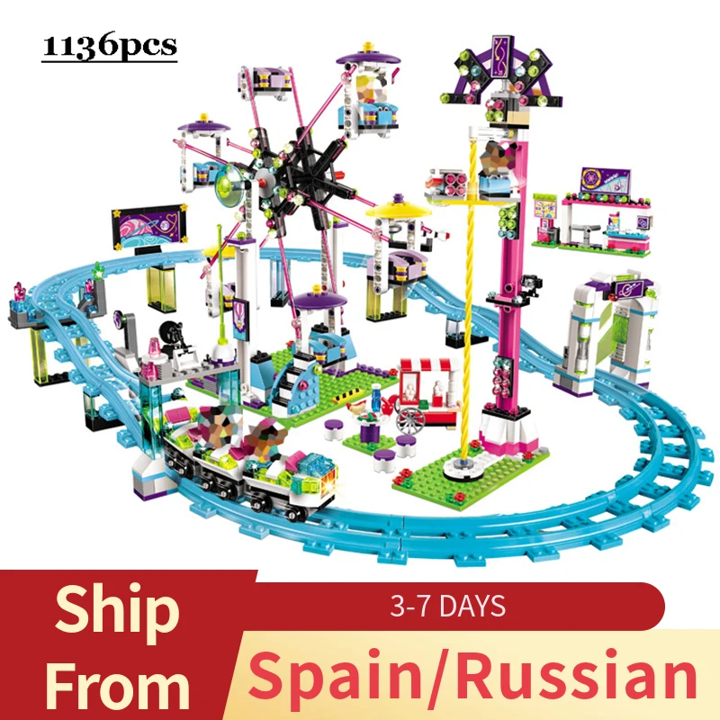 building Blocks Friends Amusement Park Roller Coaster Figure toy kids girls NEW
