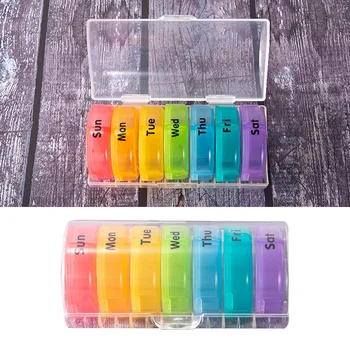 

Organizer AM PM Capsule Moisture-proof Multifunctional Weekly Pill Case Mini Round Portable Medicine Holder Storage Box Travel