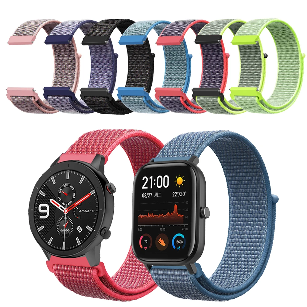

20mm Nylon Strap For xiaom Huami Amazfit Bip ,for Samsung Gear 2 Watchbands,for Huami Amazfit 2 22mm replace strap