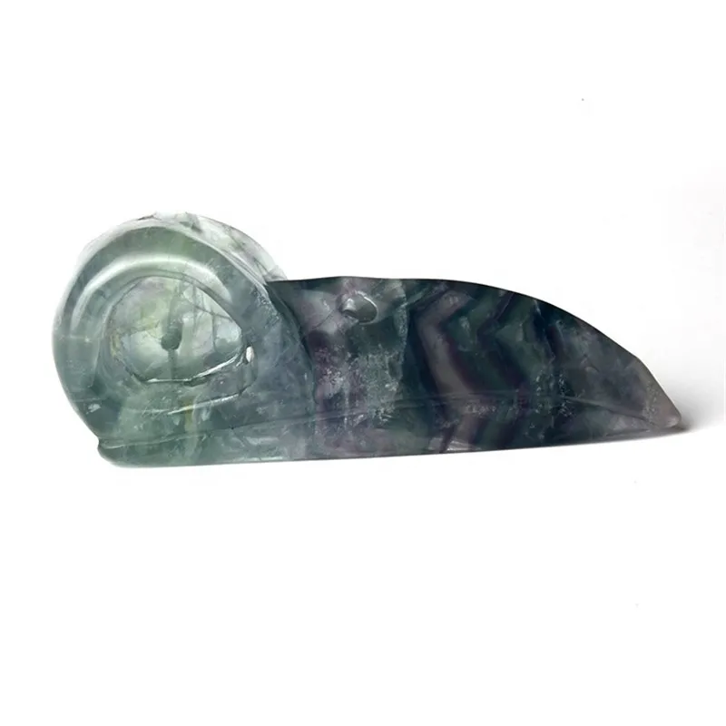 

Wholesale Natural Hand-carved Gemstone Rainbow Fluorite Bird Head Crystal Animal Raven Skulls