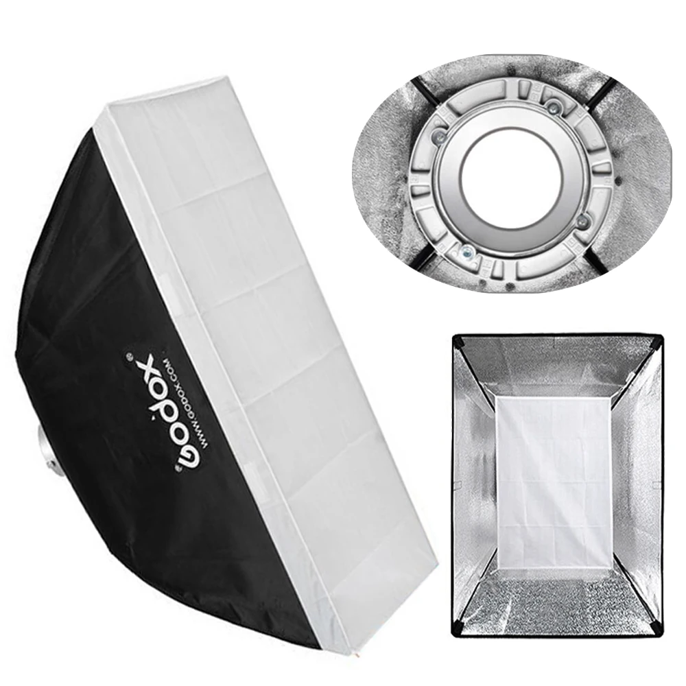 

Godox 80*120cm/32*47" 70*100cm/28*39" 60*90cm/24*35" 60*60cm/24*24" Bowens Mount Softbox Photo Studio Soft Box for Flash Strobe