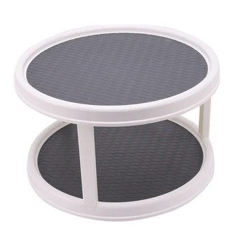 

Rotating Double-Layer Desktop Storage Rack Can Be Rotated Makeup Rack Kitchen Seasoning Storage