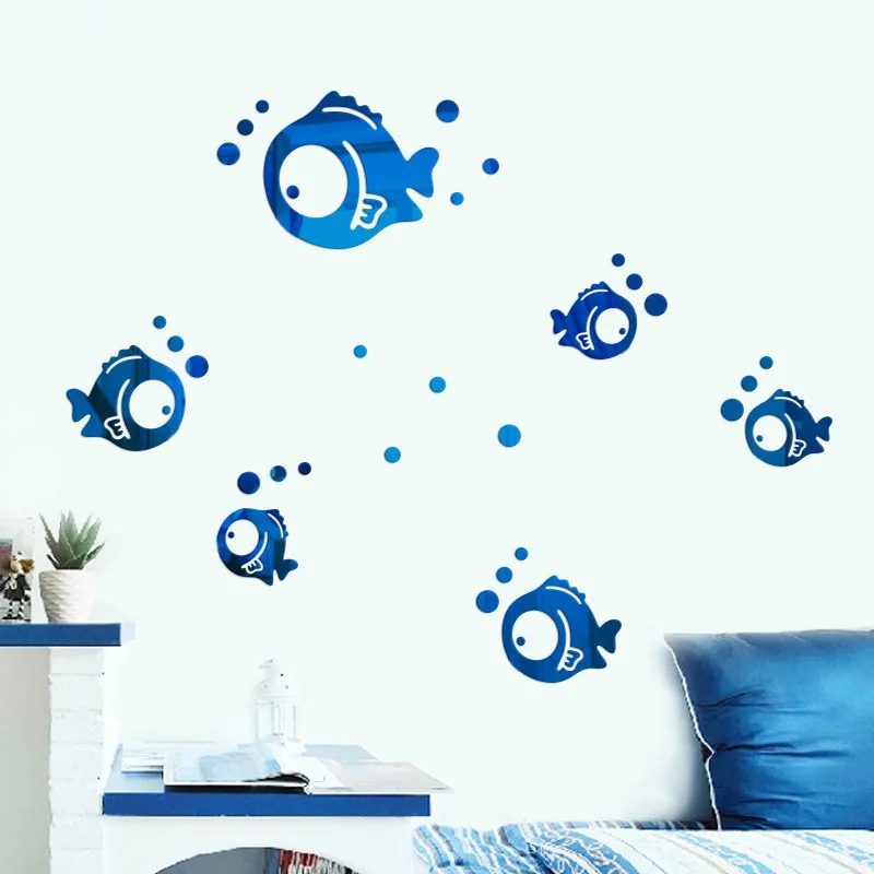 

Wall Stickers Wonderful Sea World Colorful Fish Wall Art Window Bathroom Decor Decoration For Nursery Kids Rooms Home Decor