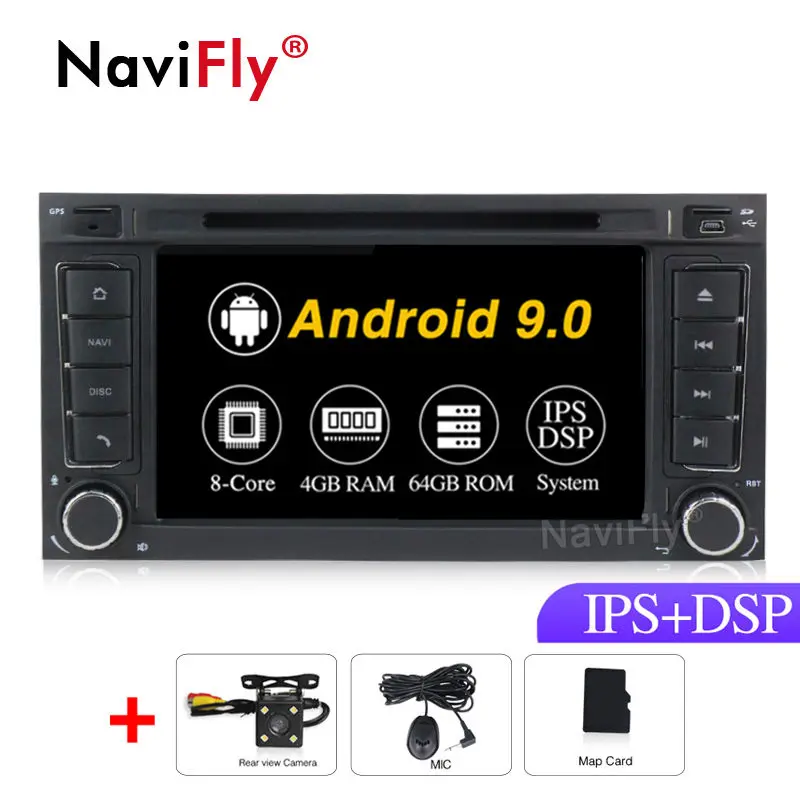 Ips DSP 8Core Android 9,0 автомобильный dvd-радиоплеер для Volkswagen Touareg Transporter T5 Multivan gps navi с рулем - Цвет: 8Core Camera