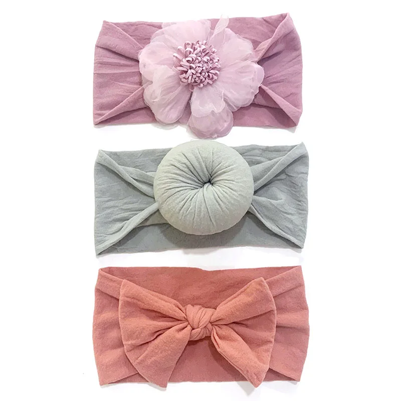 3Pcs/Set Solid Color Twist Baby Headband Set Cute Floral Bowknot Infant Toddler Hair Band Soft Elastic Newborn Girl Boy Headwear pacifier for baby