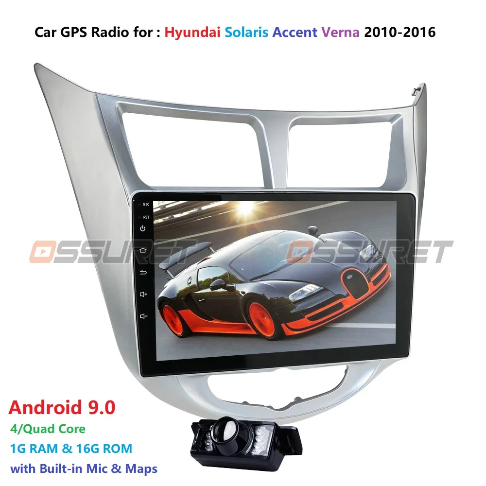 9 дюймов для hyundai Solaris Accent Verna 2010- автомобильный Радио Мультимедиа Видео плеер навигация gps Android 9,0 2din 2 din без dvd