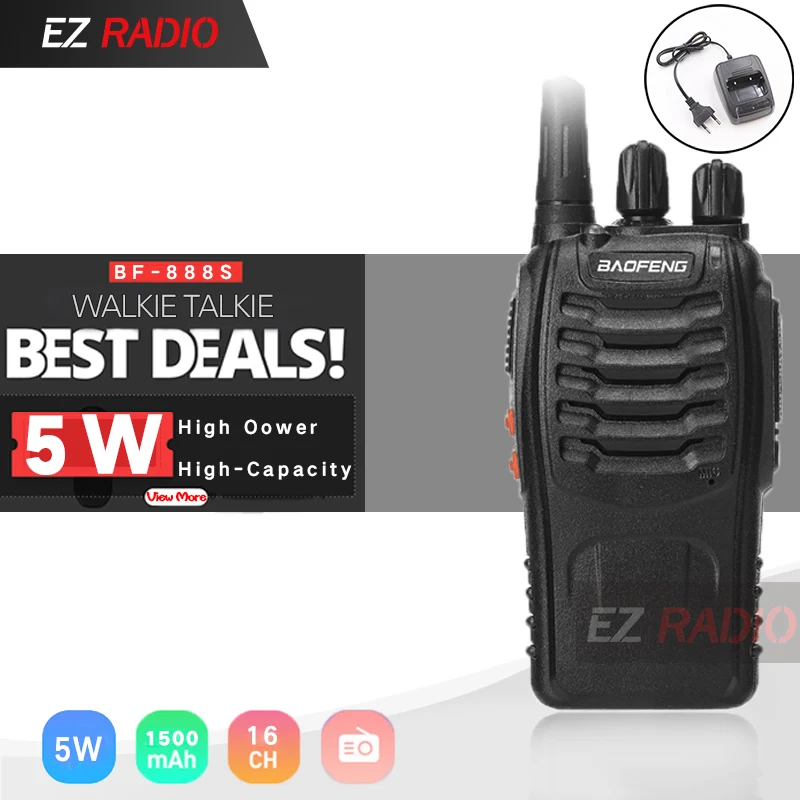 Baofeng BF-888S однодиапазонный UHF 400-470MHz дешевый двухсторонний радиоприемник Baofeng BF 888S приемопередатчик для Ham гостиницы драйвер BF888S рация - Цвет: EU Plug