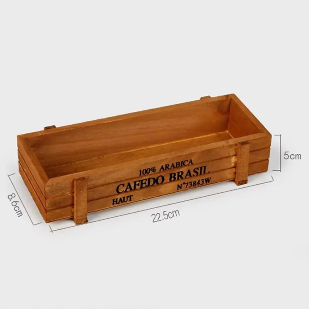 1 PC Crates Rectangle Table Flower Plant Pot Garden Decorative Vintage Succulent Planter Boxes Wooden Pot Gardening Accessories