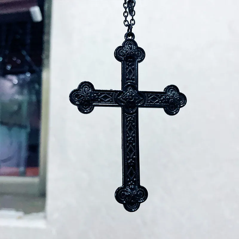 1Pcs Large Cross Jewelry Pendant Black 