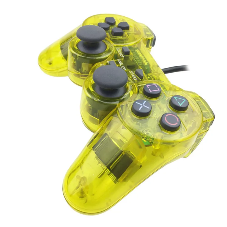 Wired Gamepad For Sony PS2 Controller Double Shock  Joystick Transparent Joypad