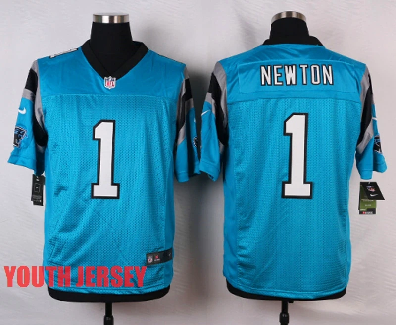 Черный Stitiched, Carolina, Cam Newton, Luke Kuechly, Greg Olsen, для молодежи, детский трикотаж - Цвет: Черный