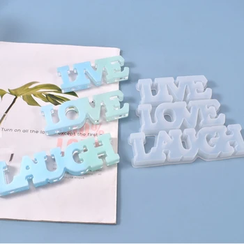 

DIY Letter English Words Crystal Epoxy Resin Mold Room Listed Pendant Hanging Ornament Silicone Mould