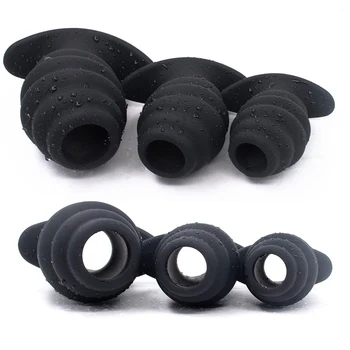 Hollow Anal Plug Spiral Butt Plug Enema Anal Tunnel Sex Toys Silicone Buttplug Gay Speculum Vaginal Dilator Anus Cleaning 5