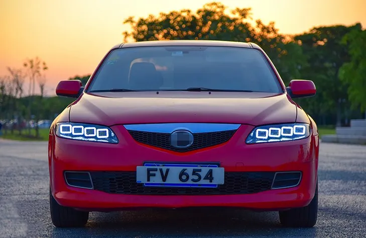 VLAND завод для автомобильных фар для мазда6 2006 2010 2013 полный светодиодный головной фонарь и поворотник с движущимся сигналом+ Play и Plug+ DRL