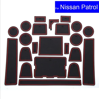 

Non-slip Car Door Gate Slot Mats Carpets Position Cup Holder Pads For Nissan Patrol 2017 Door Groove Mat Free Shipping