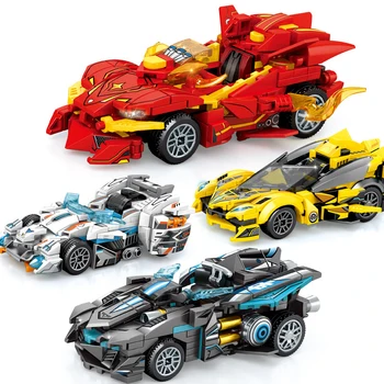 

200 PCS Sports Car Building Blocks Famous Racing Series Figures Kit Miniature Model Bricks Toys For Kids Boy Gift 607073-607076