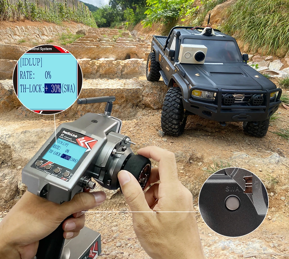 Radiolink RC6GS V3 RC Transmitter, R7FG Gyro Receiver And