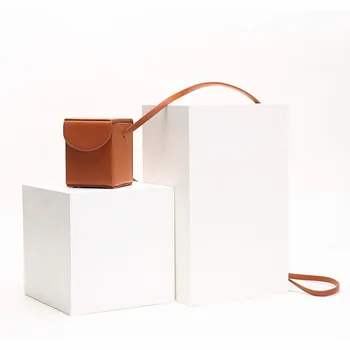 

2020 New Style Brown Square Sling Bag Casual Retro Shoulder Bag Solid Color WOMEN'S Bag