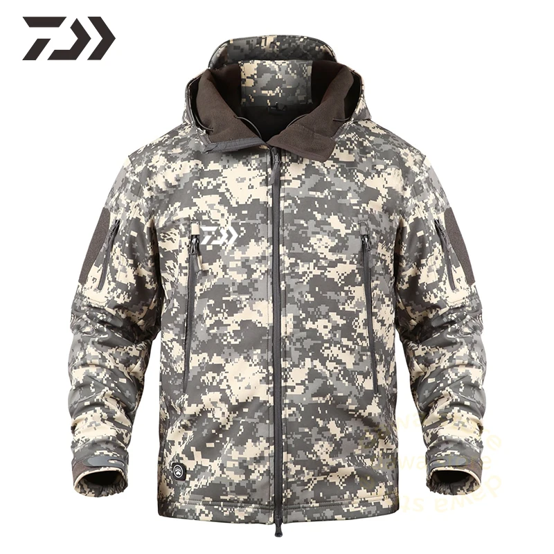 Camouflage6 Уличная камуфляжная куртка Daiwa для мужчин, Осень-зима, мужские куртки, термотолстовки, одежда для рыбалки, куртка на молнии с карманом для рыбалки - Цвет: Camouflage6