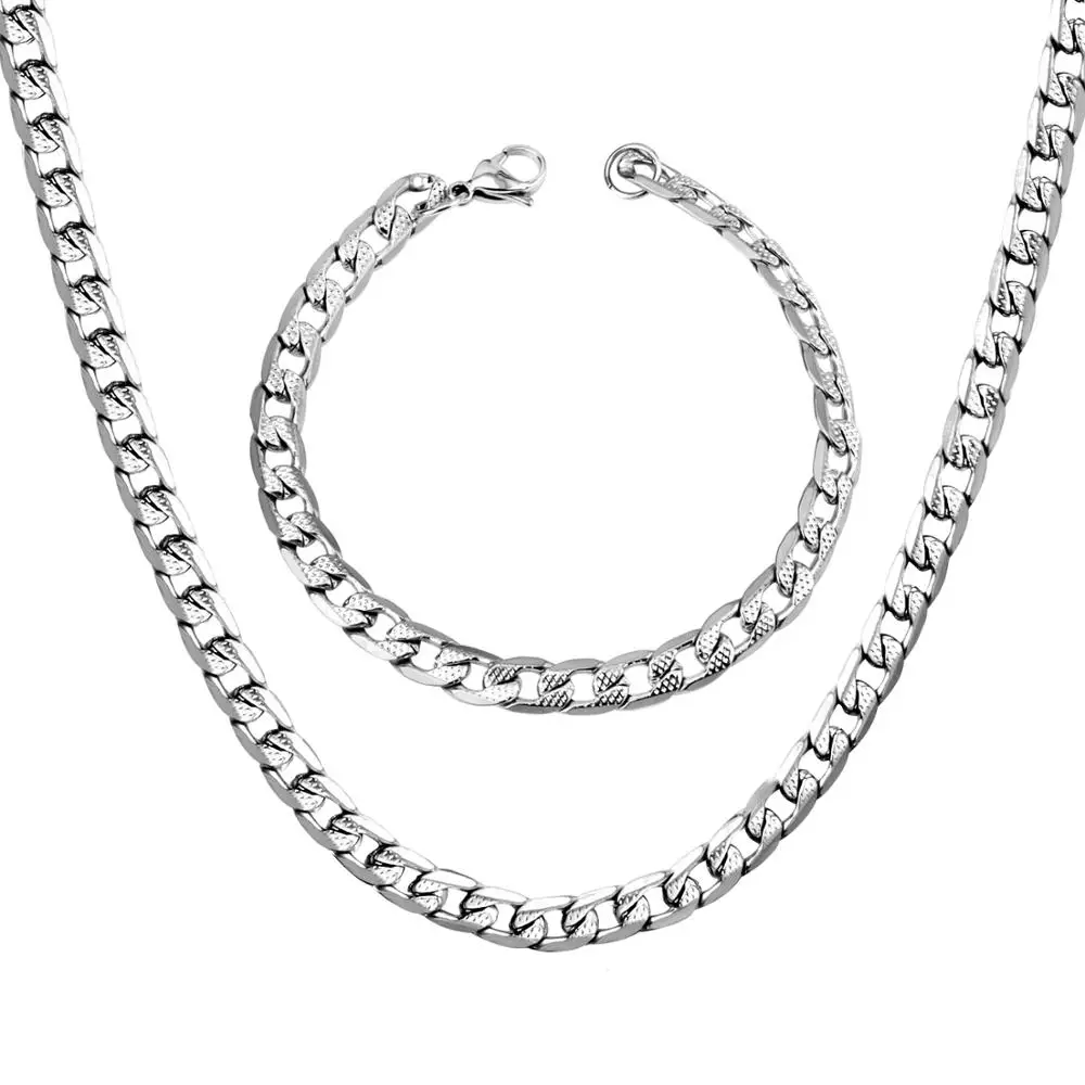 Цепи LUXUSTEEL серебряного цвета для ожерелья браслеты ширина 6 мм/8 мм/10 мм Длина 50