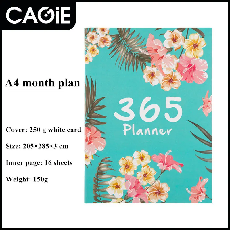 Kawaii Flower 2020 2021 A4 органайзер для ежемесячного блокнота 365 дней журналы сделай сам