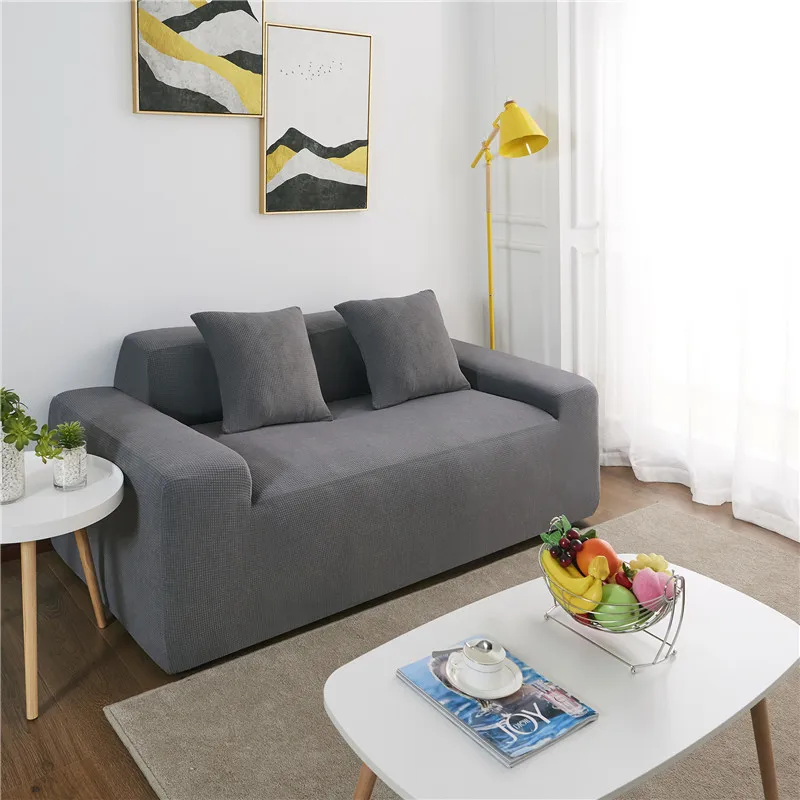 Универсальный Водонепроницаемый Чехол для дивана, однотонный плотный флисовый чехол для дивана, эластичный, все включено, секционный чехол для гостиной