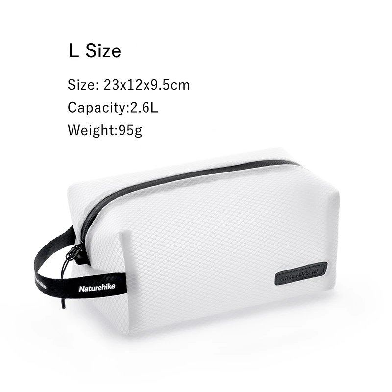 L Size White Naturehike сумка для туалетных принадлежностей из ТПУ, водонепроницаемая многофункциональная сумка для хранения, косметичка, моющаяся сумка для путешествий, бизнеса - Цвет: L Size White