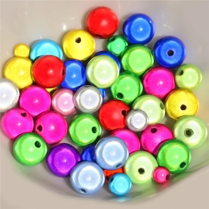 20-200Pcs/lot 4 6 8 10 12mm Mixed Color 3D Illusion Miracle bead Acrylic Spacer Loose Garment Beads For Clothing Sewing Handmade