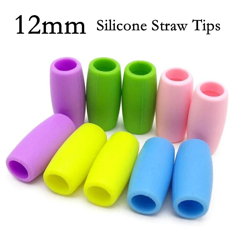 12mm Multi-colors Food Grade Silicone Straw Tips Cover Soft Reusable Metal  Stainless Steel Straw Nozzles Only Fit For 1/2 Wide - Bar Accessories -  AliExpress