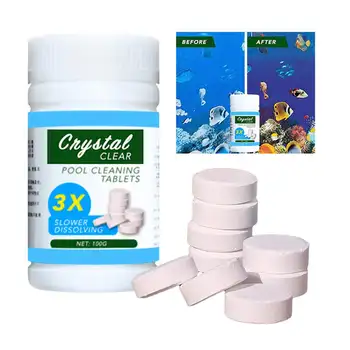 

100g Swimming Pool Cleaning Tablets Crystal Clear Instant Chlorine Effervescent Foaming Cleaner Toilet Clarifier Cage Disinfect