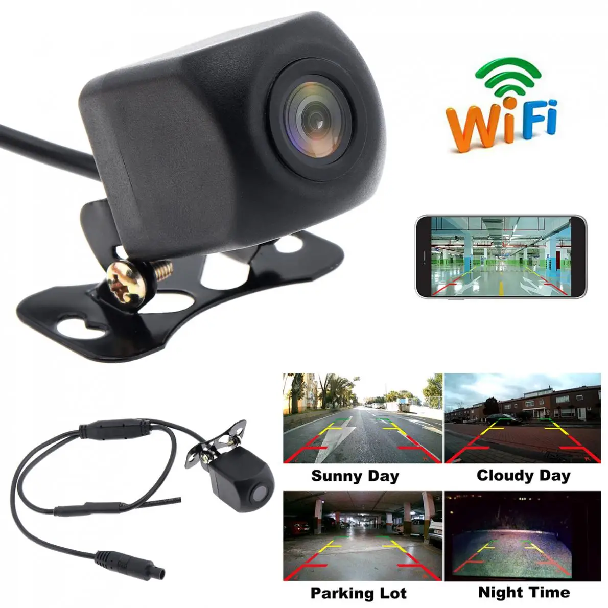 Wifi Hd Car Reverse Camera Wireless Car Rear View Waterproof Mobile